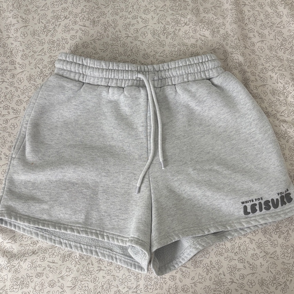 White Fox Boutique Light Gray Leisure Drawstring Athletic Shorts
